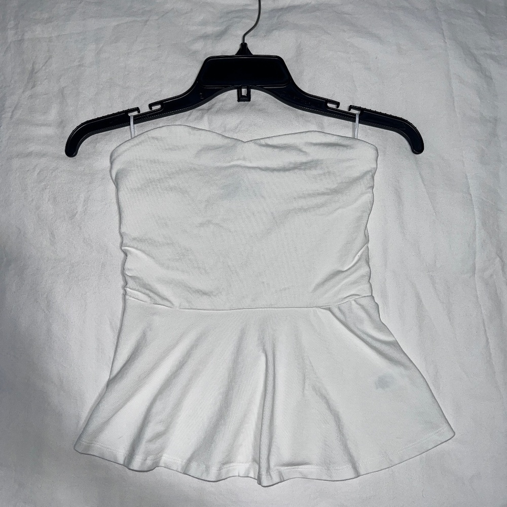 Express Strapless Peplum Top